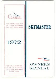 New Surplus 1972 Cessna 337F/F337F Skymaster Owner's Manual p/n D910-13